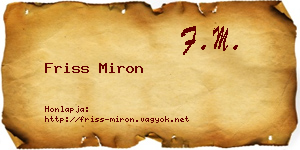 Friss Miron névjegykártya
